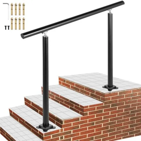 VEVOR Käsipuu välistreppidele, 75 kg, 1,22 m, 86,4 cm, must