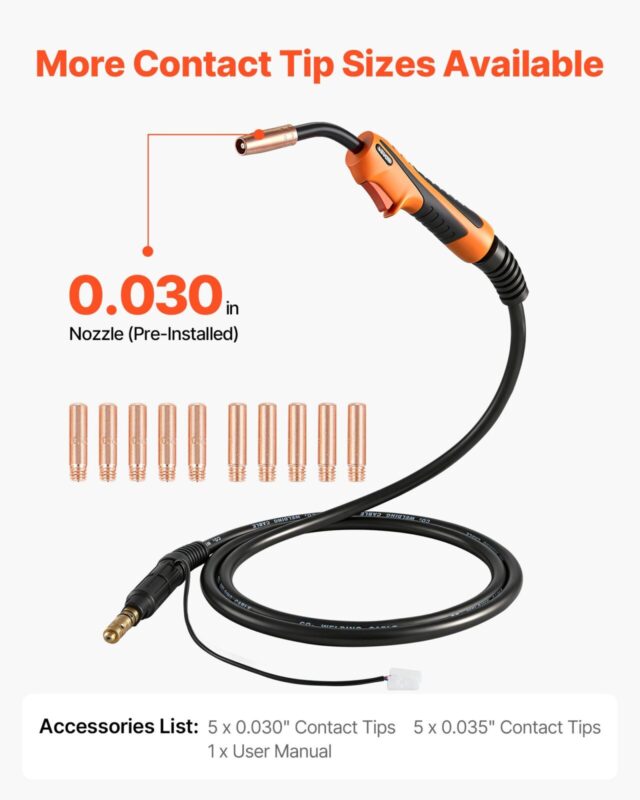 100A MIG keevituspüstol 3m kaabliga, 3 m, 100 L, 11 tk