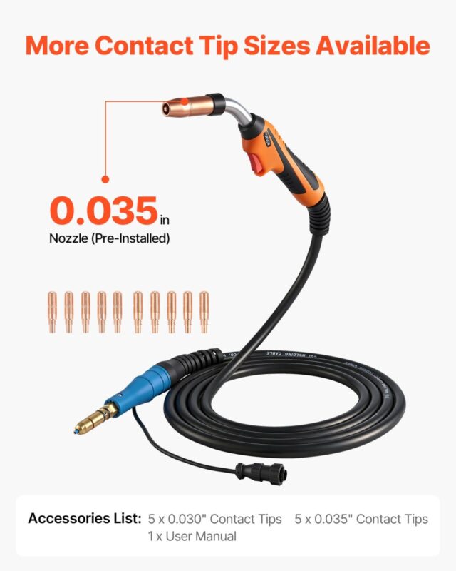 250A MIG-keevituspüstol 4,57 m kaabliga, 11 tk