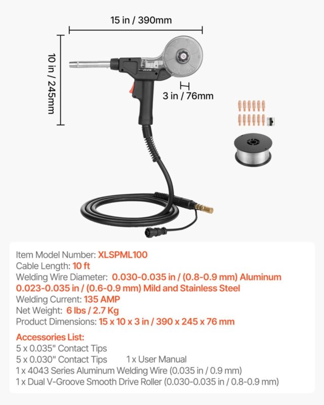 135 A poolpüstol 3 m kaabliga, 0,9 mm, 11 tk