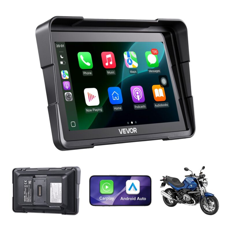 17.8 cm Wireless Motorcycle Carplay with Apple Carplay & Android Auto, 17,8 cm
