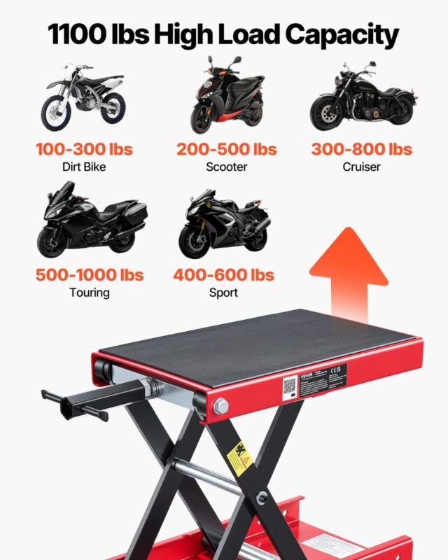 Mootorratta tõstuk, 499 kg, 340 mm