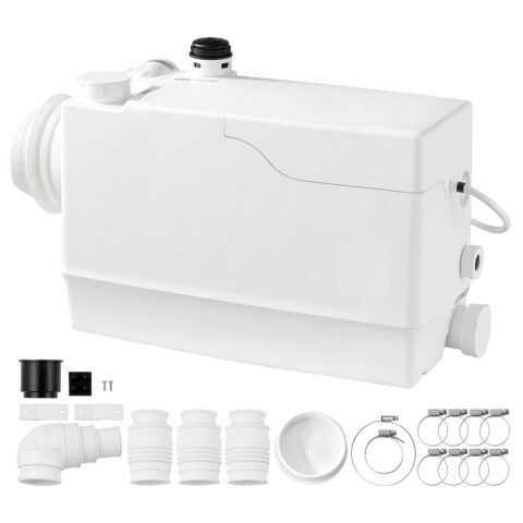 Macerator Pump 800W 12000L/h Flow 10 m Head Side Toilet Inlet, 800 W, 12000 L/h