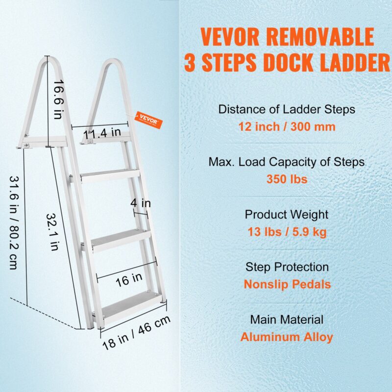VEVORi dokkredel, 159 kg, 610×455×1225 mm