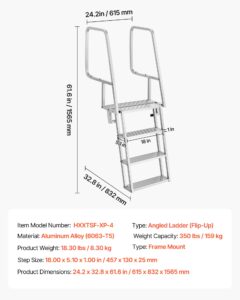 VEVOR Ülespööratav dokiredel, 159 kg, 457×130×25 mm — pilt 7