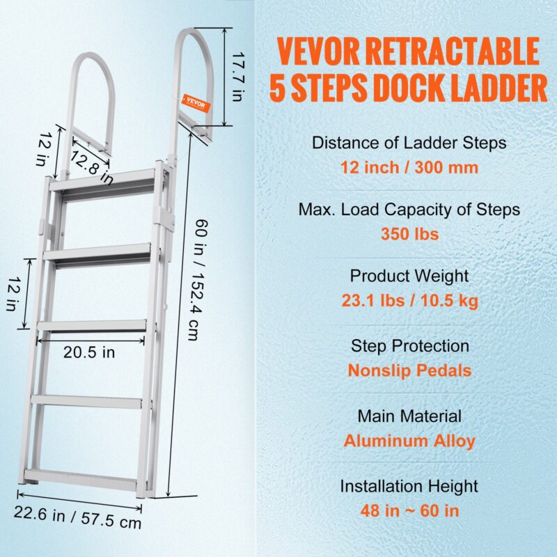 VEVORi dokkredel, 159 kg, 1375×480×120 mm
