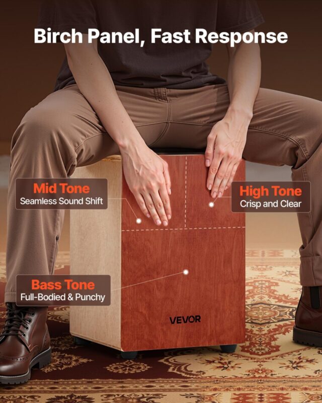 VEVOR Cajon Box Drum, 305 x 305 x 430 mm, 3,8 kg