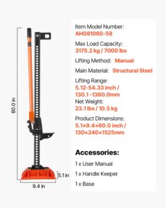 Talutungraud alusega, 3175,2 kg, 152,5 cm, 1380 mm — pilt 7
