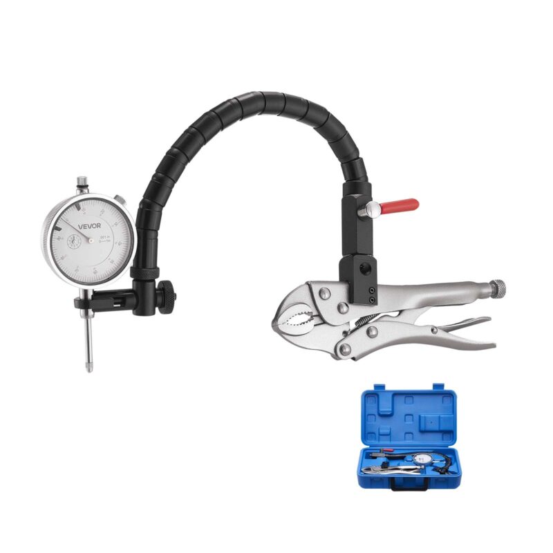 Dial Test Indicator with 182°Clexible Arm and 360° Locking Pliers, 0,03 mm, 6,1 cm
