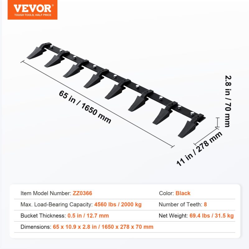 VEVORi kopa hambalatt, 2000 kg, 2068 kg, 1500×278×70 mm