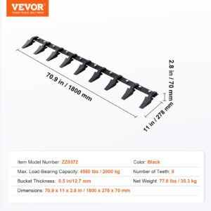VEVORi kopa hambalatt, 2000 kg, 2068 kg, 1800×278×70 mm — pilt 7