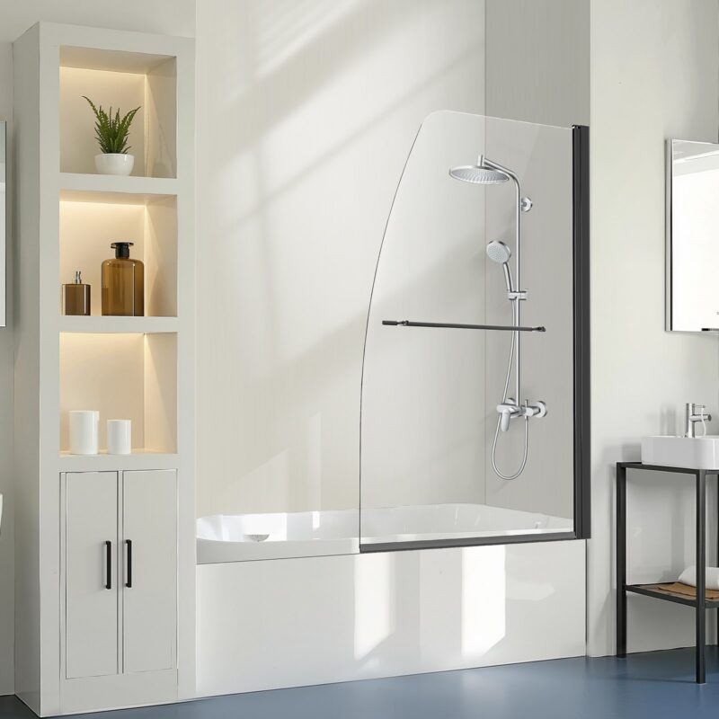Frameless Bathtub Shower Door, 86,4 cm, 6,35 mm