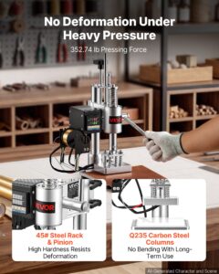 Soojendusega nahastantsimismasin 10 x 10 cm nahatemplipress, 160 kg, 40 mm — pilt 6