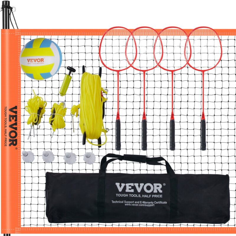 Volleyball and Badminton Set, 0,91 x 9,75 m, 10,2 cm