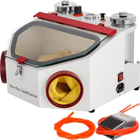 Dental Sandblaster 2 Pen + 2 Tanks Dental Lab Sandblaster with LED Light and Large View