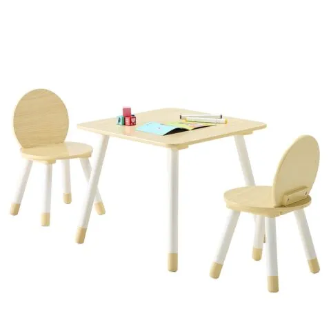VEVOR Laste laua ja 2 tooli komplekt, 49,9 kg, valge, 28×28×48 cm