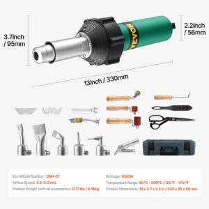 VEVOR Kuumaõhuga plastkeevitusseade, 1600 W, 16 kg — pilt 7