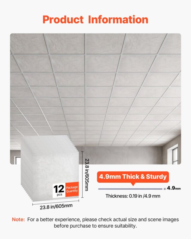 605x605mm PVC laeplaadid 12-pakendilised allalastavad laepaneelid valge marmor