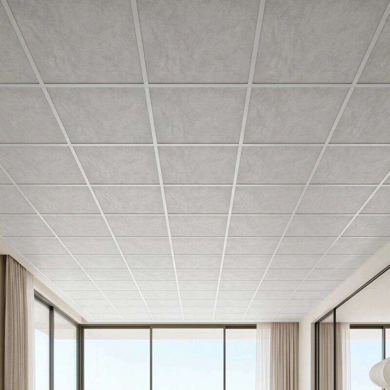 605x605mm PVC laeplaadid 12-pakendilised allalastavad laepaneelid valge marmor