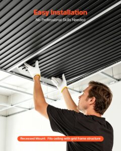 605x1215mm PVC laeplaadid 12-pakendis 3D mustad lineaarsed liistplaadid, 605 x 1215 mm — pilt 5