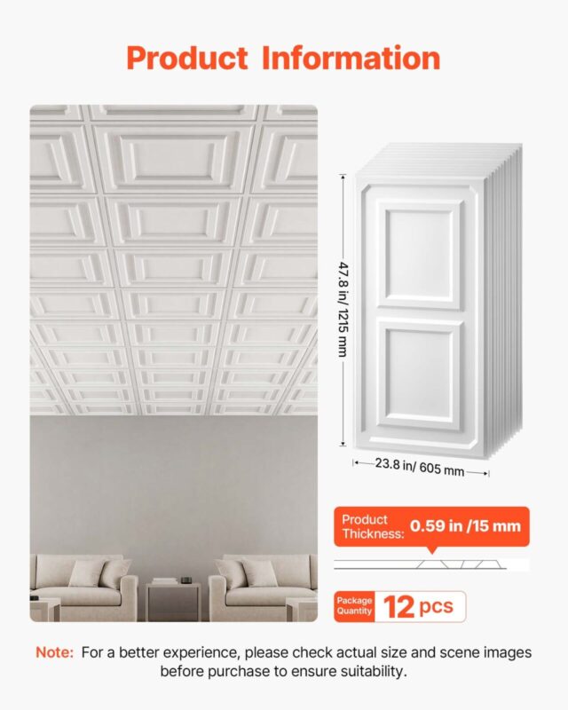 605x1215mm PVC laeplaadid, 605 x 1215 mm, 12 tk