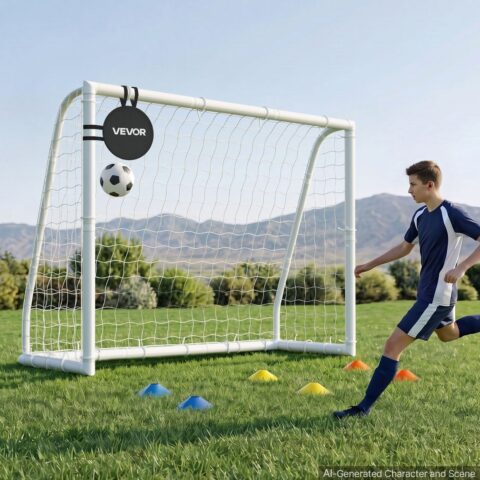 Soccer Goal 2.44 x 1.82 m PVC Soccer Goal for Backyard with PE Net