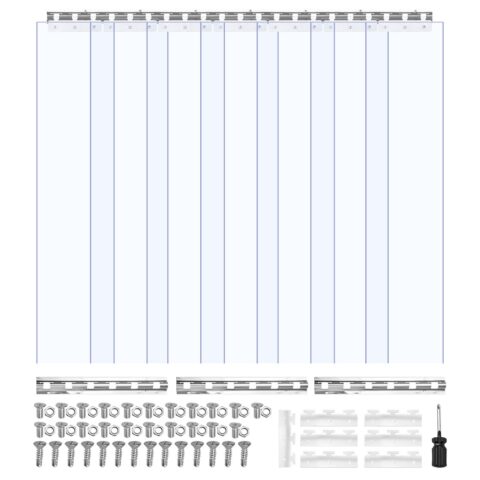 Clear PVC Strip Curtain, 2,1 m kõrgus, 2 mm paksus, 7 tk