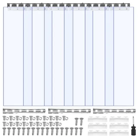 VEVOR Läbipaistev PVC ribakardin, 2,1 m kõrgus, 0,96 m laius, 2 mm paksus, 6 tk, 6,3 kg