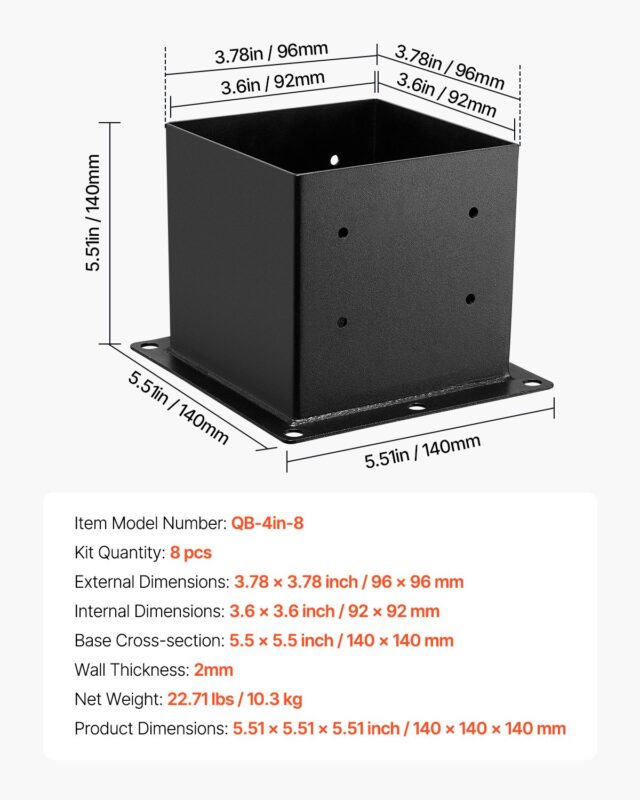 4x4 postialus, 92 x 92 mm, 8 tk