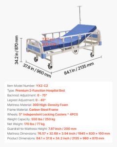 Premium 2 funktsiooniga täiselektriline haiglavood, 250 kg, 127 mm — pilt 7