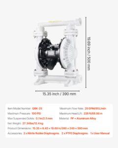 Suruõhuga töötav topeltmembraaniga pump, 95 L — pilt 7