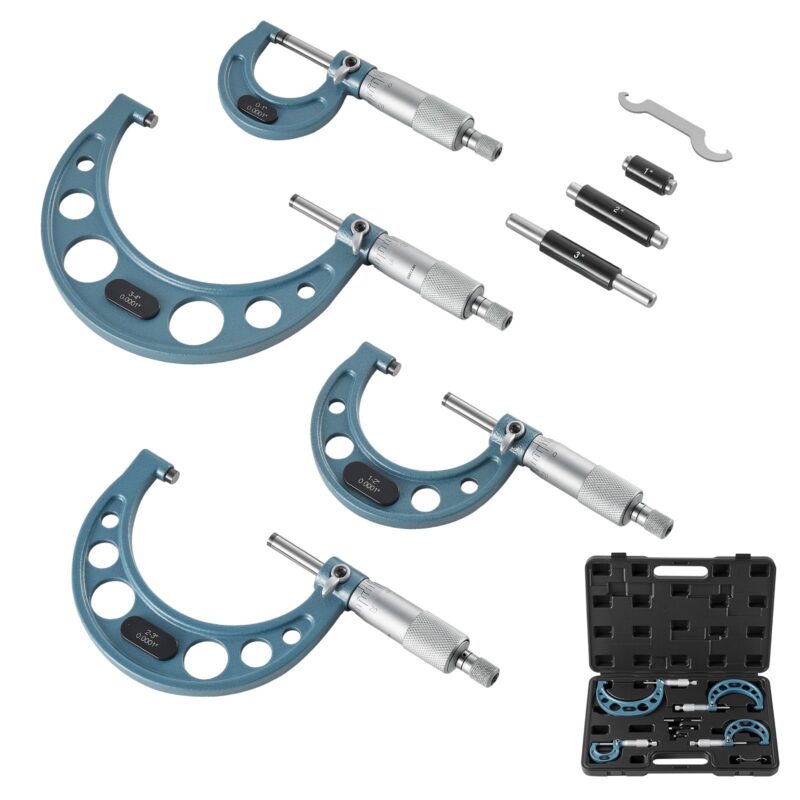 4 PCS Micrometer Set, 4 tk, 10,2 cm