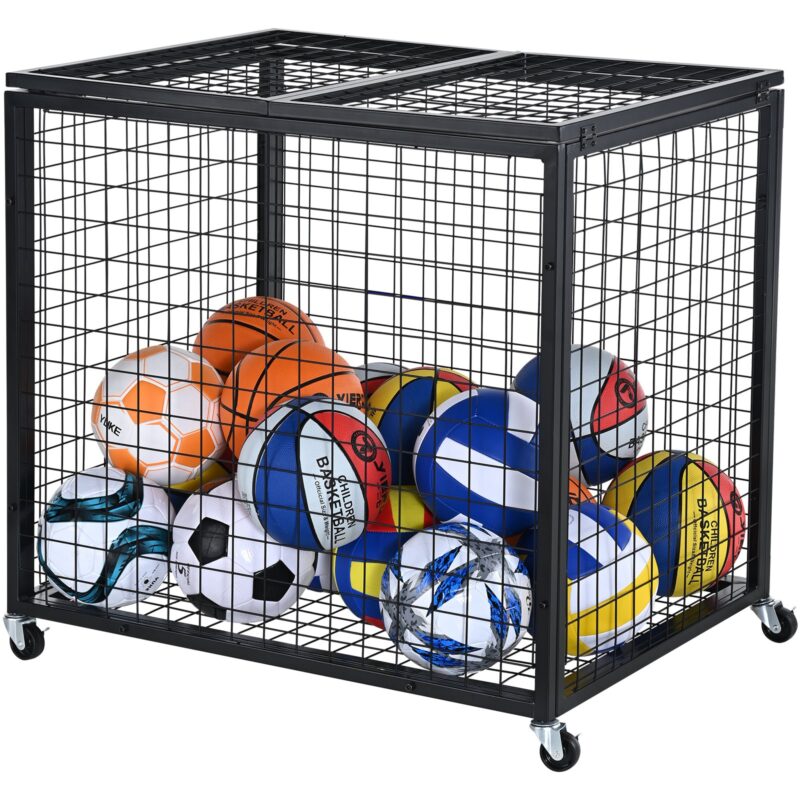 Rolling Sports Ball Storage Cart, 49 mm, 14,05 kg