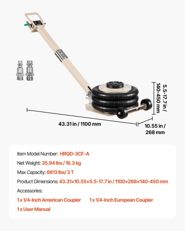 Õhutõstuk, 3 kg, 450 mm