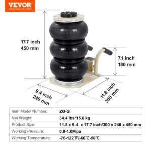 VEVOR Suruõhutungraud, 2994 kg, 450 mm, valge — pilt 7