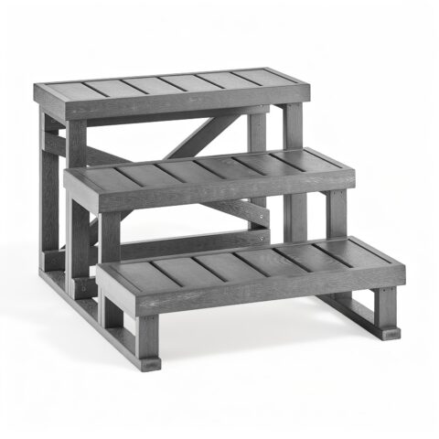 Hot Tub Steps 3-Step Spa Stairs 700 mm Wide Step Ladder Outdoor, 160 kg