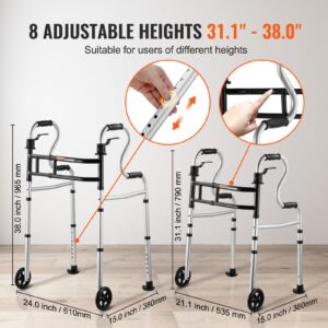Kokkupandav ratastel käimistool, 204 kg, 7,62 cm, 159 kg — pilt 4
