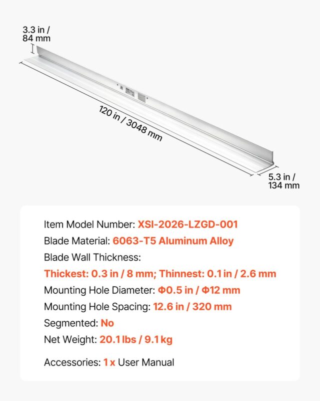 Betooni tasandusplaat 3048 mm alumiiniumsulamist plaatide tasandustööriist, 13,5 cm