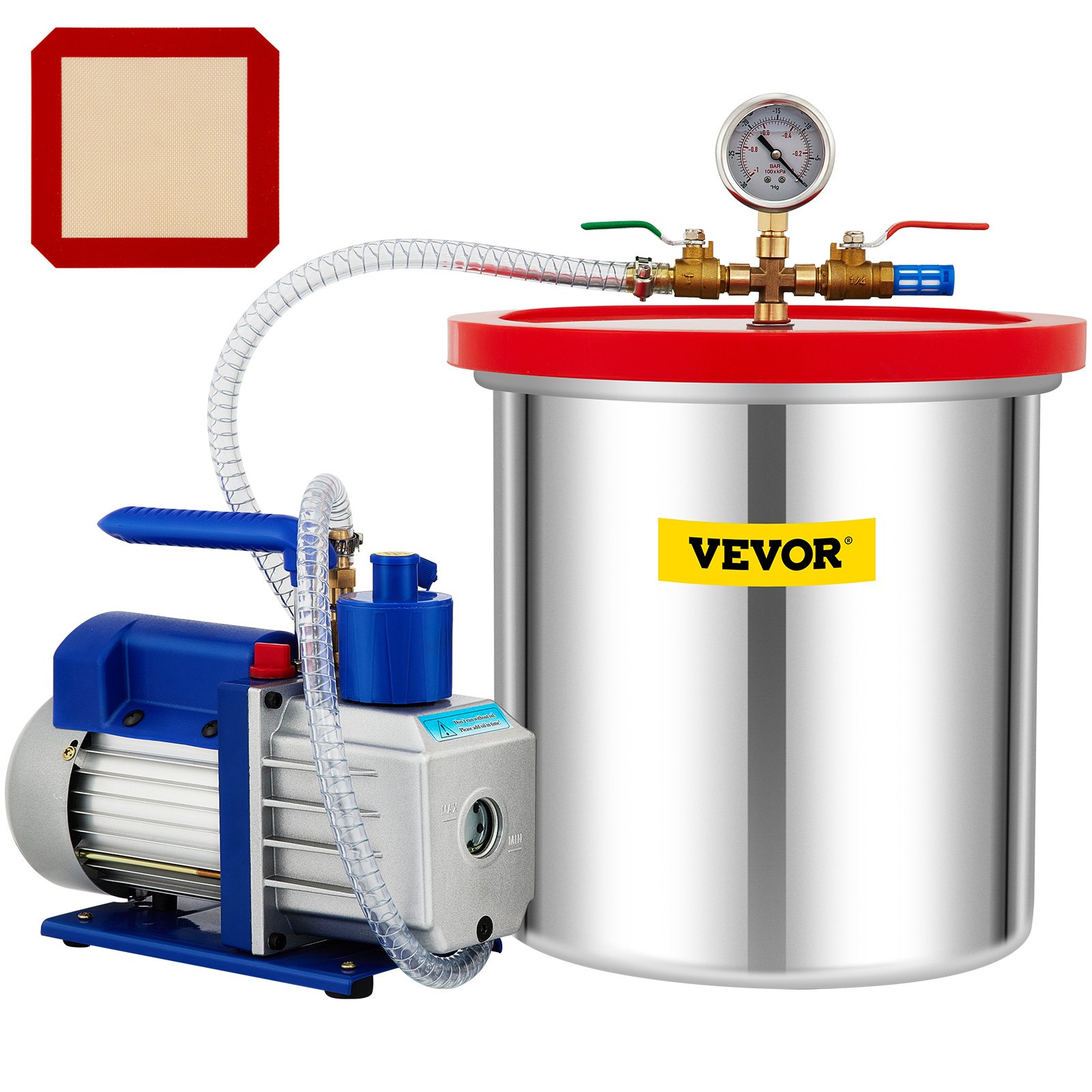 Vaakumkamber pumbaga vaakumkambri komplekt 18,9 L 5CFM 1/3HP üheastmeline