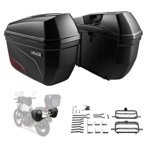 Mootorratta külgkorpus 46L (23L*2) Universaalne ABS mootorratta sadulakorpus, 46 L