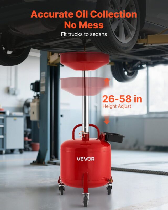 VEVOR 30L õlijäätmete tühjenduspaak, 30 L, 470×450×1460 mm