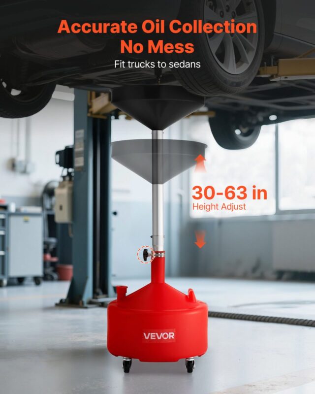VEVOR 30L õlijäätmete tühjenduspaak, 30 L, 460×460×1600 mm