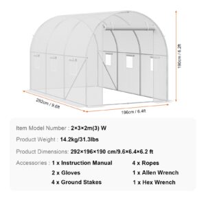 Tunnelkasvuhoone 2,9x2x1,9 m tsingitud raam PE katus valge, 2,9 x 2 x 1,9 m — pilt 7