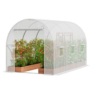 Tunnelkasvuhoone 2,9x2x1,9 m tsingitud raam PE katus valge, 2,9 x 2 x 1,9 m — pilt 1