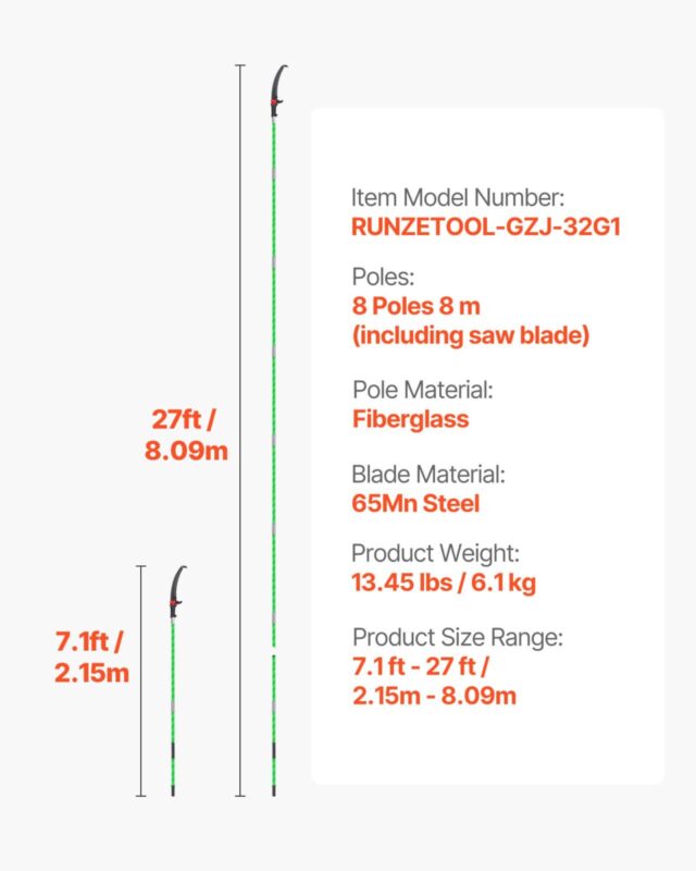 VEVOR Käsitsi oksasaag, 809,3 cm, 6,1 kg