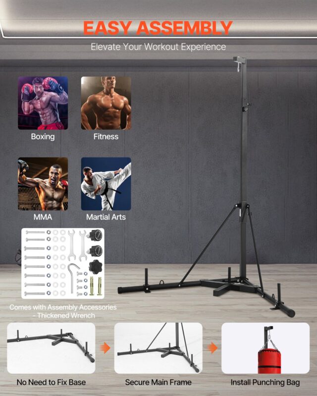 VEVOR Poksikoti alus, 63,5 kg, 118×118×232 cm