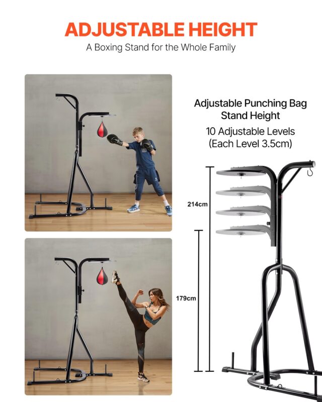 VEVOR 2-ühes poksikoti alus, 63,5 kg, 143×126×214 cm