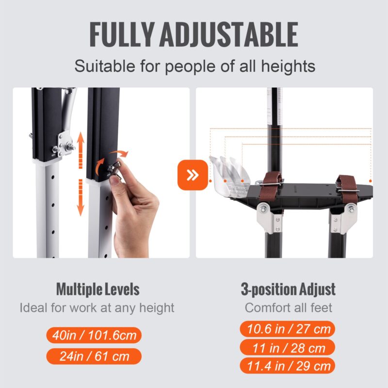 Kipsplaadi vaiad alumiiniumist tööriistavaiad 61 cm-102 cm reguleeritav värvimine must
