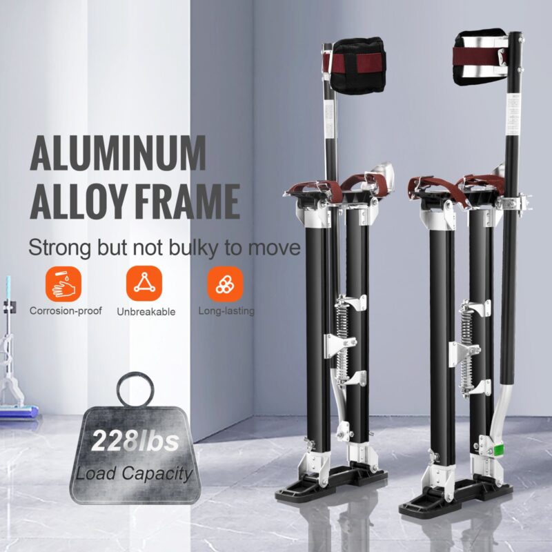 Kipsplaadi vaiad alumiiniumist tööriistavaiad 61 cm-102 cm reguleeritav värvimine must