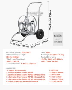 VEVOR Veevoolikurulli käru, 9144 cm, 675×610×900 mm — pilt 7